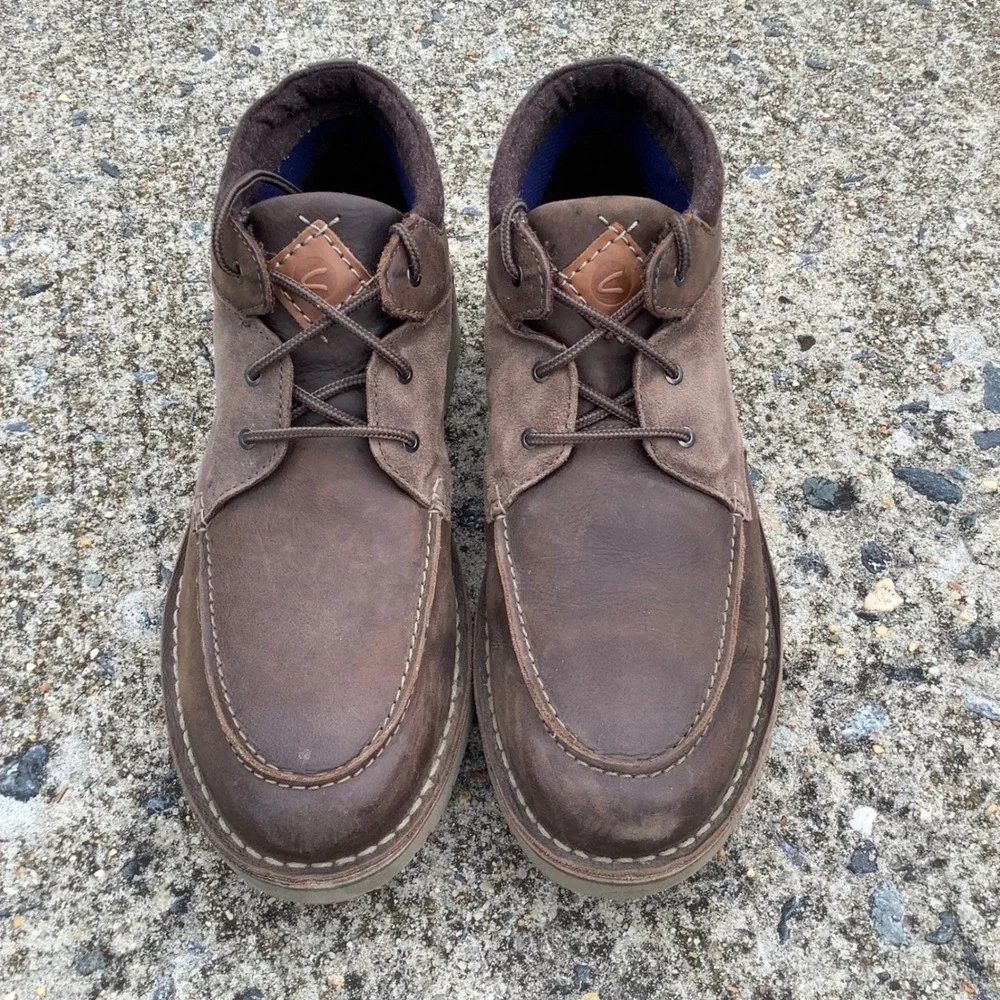Clarks Collection Mens Brown Leather Suede Chukka Boots 261629357100 Size 11